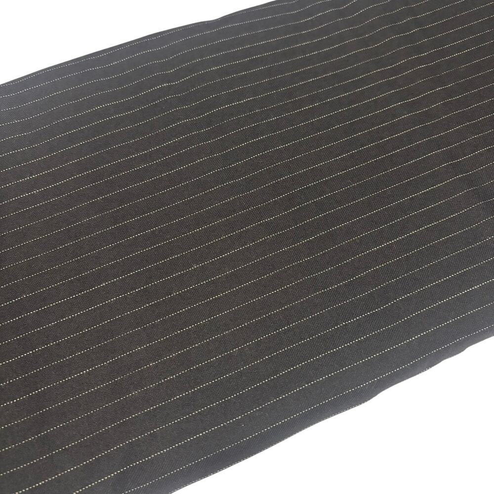 Black White Pinstripe Wool Fabric 3 Yards 60" Wide Suiting Apparel Material